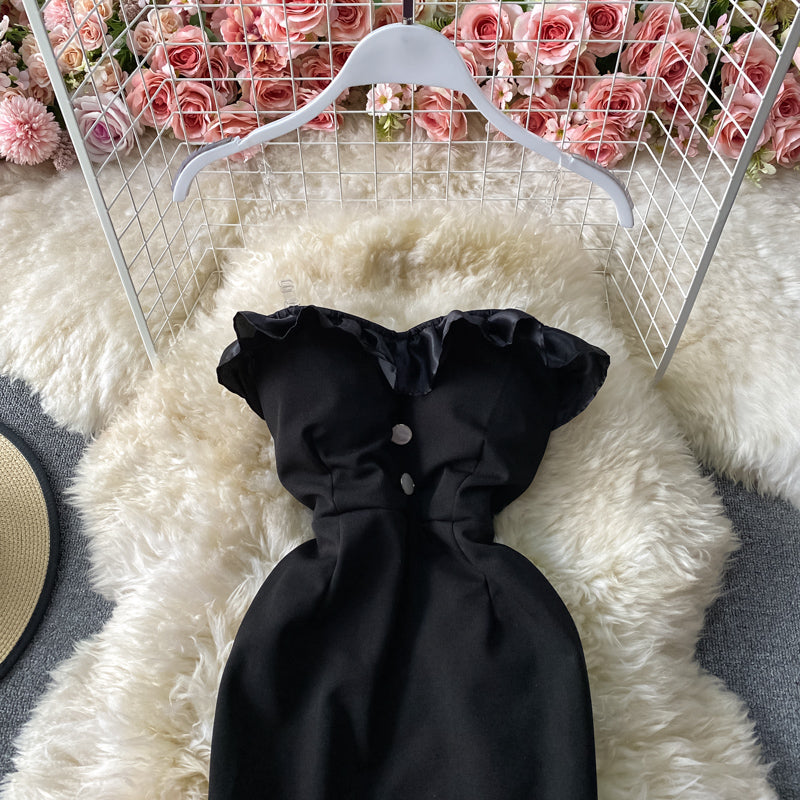 Robe sexy en queue de poisson avec sac à bandoulière exposé sans bretelles 3289
