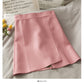 Jupe portefeuille taille haute polyvalente de couleur unie irrégulière 2536