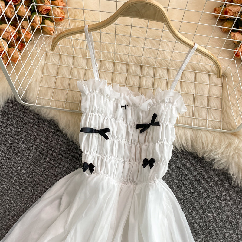 Jupe courte bouffante à taille élastique et coupe slim avec nœud papillon 3062