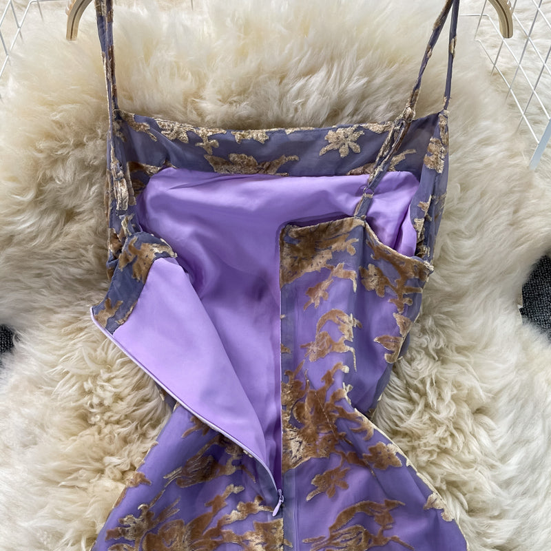 Robe portefeuille à col montant et à imprimé fée du vent doux 3329