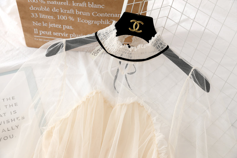 Lace mesh dress girl's heart is thin fairy skirt  2450