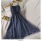 Fairy high waist slender gauze suspender skirt for women  2676