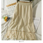 Hong Kong style retro elastic waist thin medium length skirt  2649