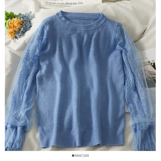 Pull ample et ajusté à manches longues avec coutures en maille 1817