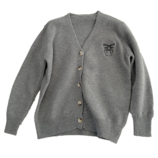 Cardigans à col en V paresseux et brodés, pulls amples 1432 