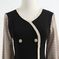 Dress long sleeve aging temperament Plaid knitted skirt with slim waist  2426
