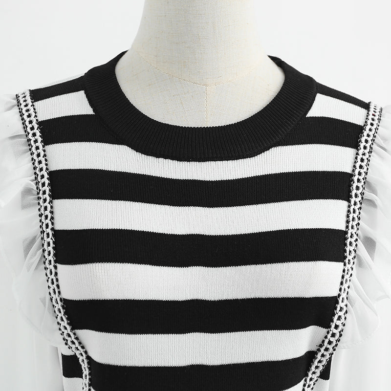 Slim striped knitted dress  2423