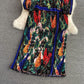 Robe plissée imprimée à col montant Temperament 3362