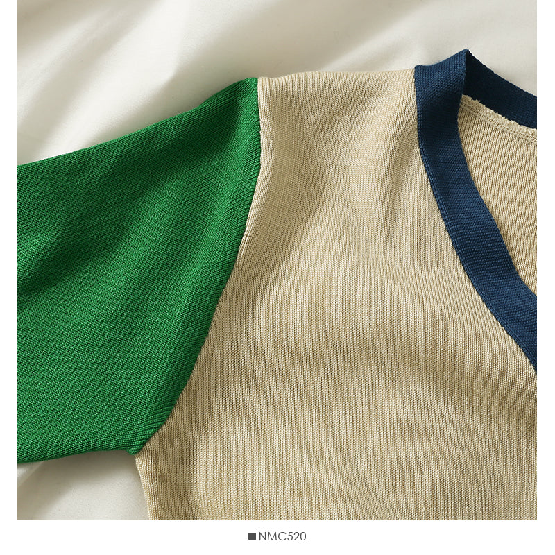 Haut cardigan à simple boutonnage avec coutures contrastées vintage Hong Kong pour femme 2025