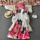 Robe plissée à imprimé floral élégant français 3173