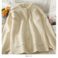 Pull col rond simple boutonnage ample et fin pour femme 1902