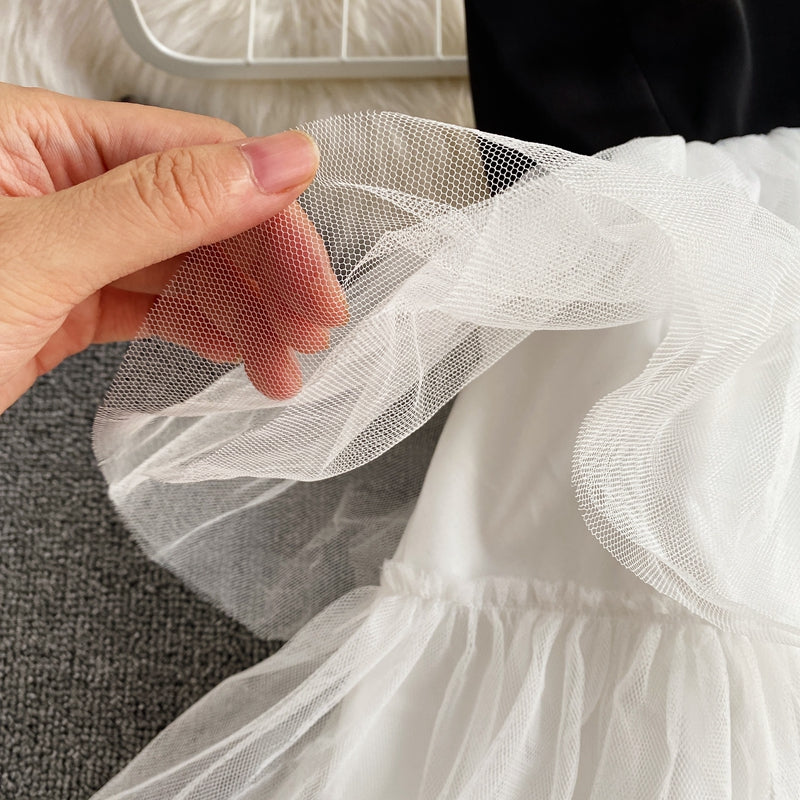 Robe à bretelles à col en V et jupe bouffante Cake Super Fairy 2884