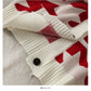 Pull simple boutonnage à col rond et nœud papillon doux et polyvalent pour femme 1988
