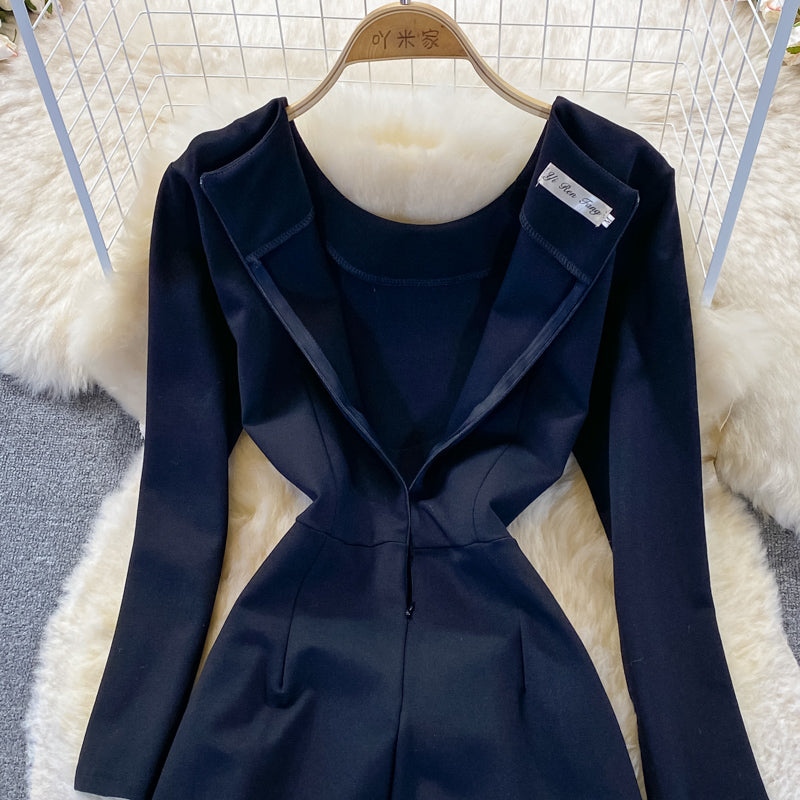 Robe à col rond slim à paillettes brodées de l'industrie lourde 3271