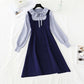 Bottom skirt lotus leaf collar French retro Hepburn tea break small black skirt  2399