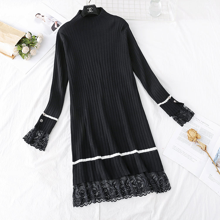 Two fake skirts with royal sister sweater and lace stitching  2296