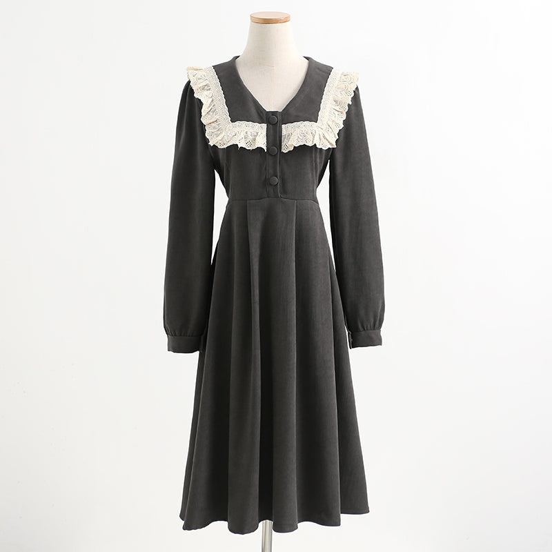College style aging tea break skirt female Mori Department waist pure desire long skirt  2201