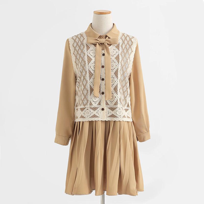 New sweater vest dress two piece suit  2251