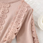 Knit wool skirt over knee Lace Panel with long skirt inside  2243