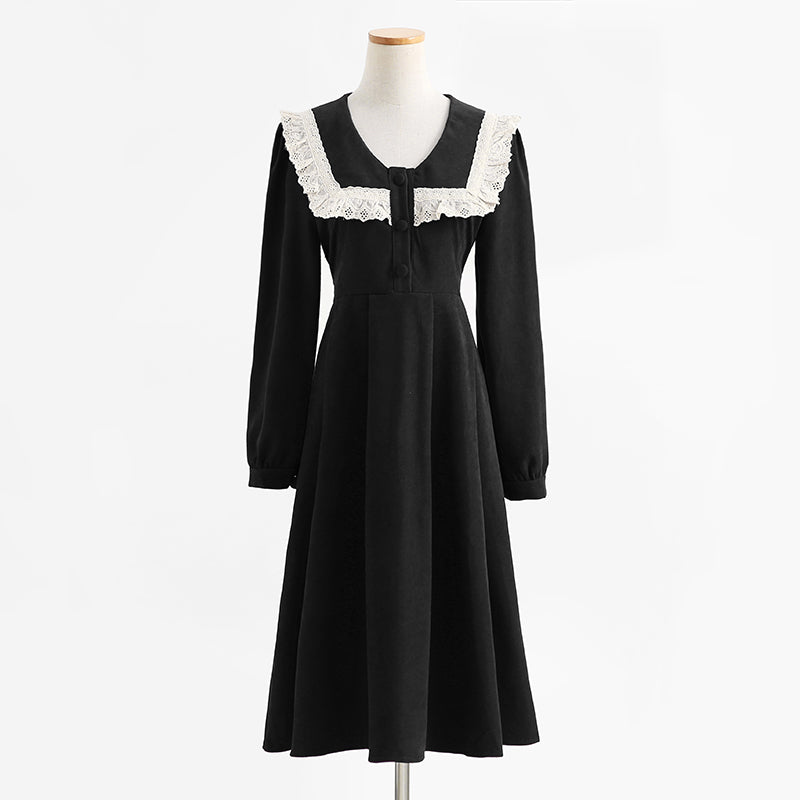 College style aging tea break skirt female Mori Department waist pure desire long skirt  2201