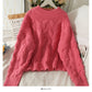 Pull femme saison ample et fin motif lin pull col rond 2021