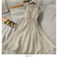Fairy high waist slender gauze suspender skirt for women  2676