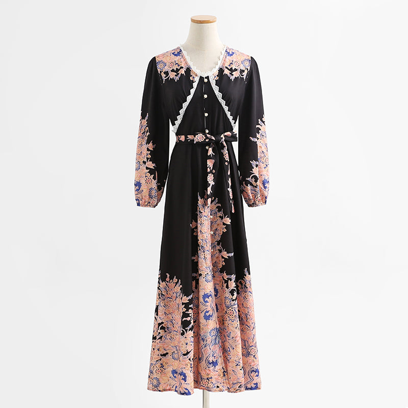 High end fairy long skirt is thin and cold, broken flower skirt is bottomed  2435