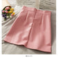 Jupe portefeuille taille haute polyvalente de couleur unie irrégulière 2536