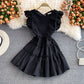 Robe à manches volantées vintage vieillissante 3347