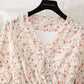 New style skirt retro minority V-neck Pleated Chiffon Skirt  2417