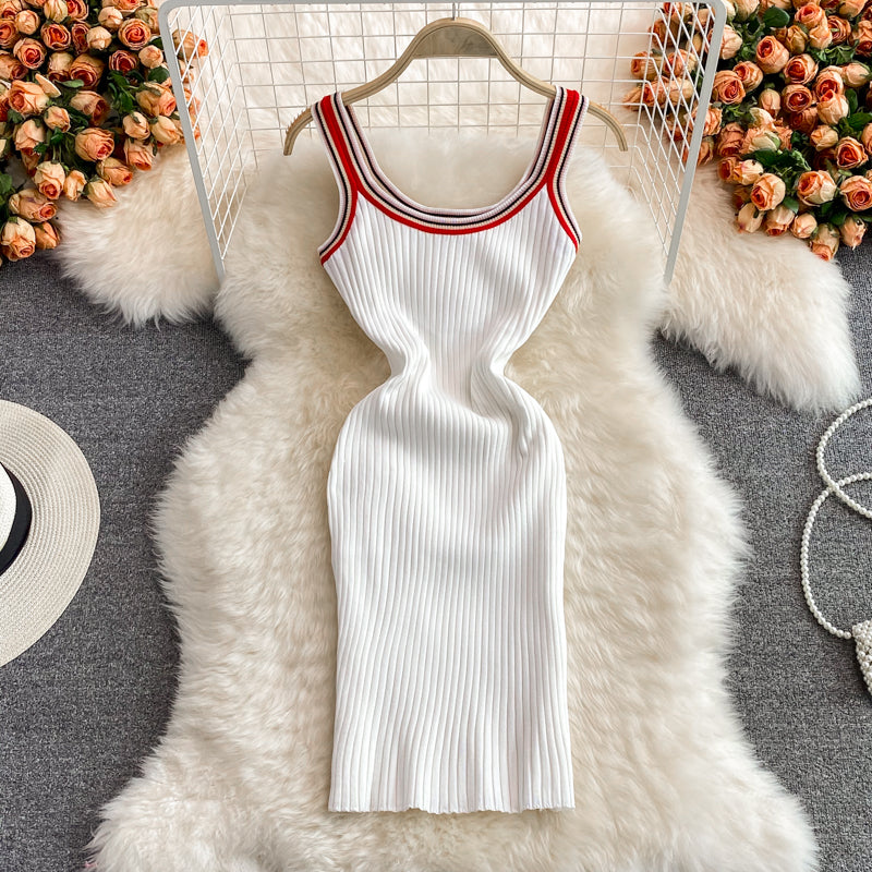 Robe cache-cœur en tricot élastique serré 2805