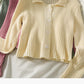 Pull cardigan à simple boutonnage à rayures verticales slim slim pour femme 2028