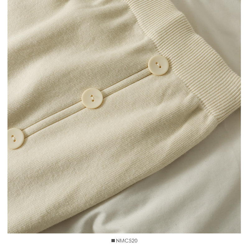 Korean retro breasted medium and long split Knit Skirt  2598