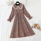 Doll neckline cut-out age reducing thin bottomed skirt  2408
