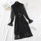 Minority LACE VEST knitted dress fashion suit two piece set female  2473