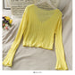 Pull court micro transparent à rayures verticales 1717