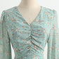 New long sleeved V-neck Floral Dress  2236