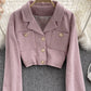 Korean retro qianniaoge women's autumn and winter new versatile suit  1558