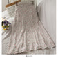 Floral high waist slim mid length skirt  2636