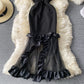 Robe sexy en queue de poisson avec sac à bandoulière exposé sans bretelles 3289