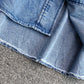Women's Korean version medium length loose denim shirt coat  1687