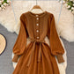Robe en maille torsadée à col ras du cou 3267