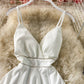 Low cut V-neck, open back, waist closed, strapless princess skirt  2784