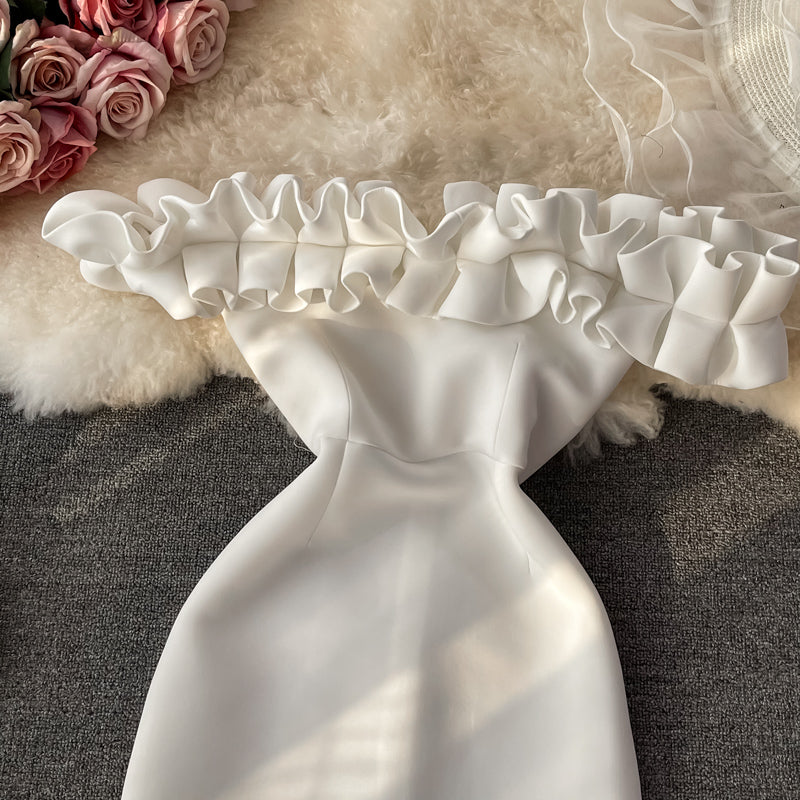 Off shoulder strapless dress   2743