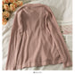 Pull à manches longues et col en V à simple boutonnage irrégulier Han Fan pour femme 2038