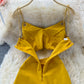 Robe sexy à bretelles ajourées à la taille et moulante avec sac à la hanche 3359