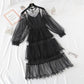 Lace mesh wave cake dress  2471
