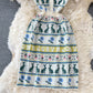 Robe moulante à col en V en jacquard avec lettres de lapin de dessin animé 3196