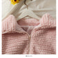 Plush thickened Lapel bubble sleeve cardigan coat  2116