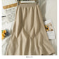 Hong Kong style retro elastic waist thin medium length skirt  2606